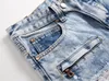 High Street Fashion Mann Jeans tragen zerrissenen Stoff Bettler Kleid handbemalt Farbe Farbe Denim Loch Hose Naom22