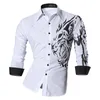 Jeansian мужские модные платья рубашки повседневные с длинным рукавом Slim Fit Tatoo стильный Z030 210410