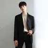 IEFB Mäns Suit British Style Casual Blazer Jacket Korean Fashion Slim Formal Coat Singel Bröst Stilig Svart Kläder 9Y4257 210524