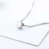 Fashion Minimalist Smooth Heart Shaped Pendant Necklace Silver Color Cute Charm Necklaces For Women S-N591