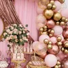 Party Dekoration 148 stücke Chrome Gold Rose Rosa Ballons Girlande Latex Ballon für 30. 40. Geburtstag Dekor Erwachsene Hochzeitsglobos