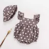 Baby Girl Clothes Summer Polka Dot Romper Bodysuit Infant +Hat 2Pcs Cute Toddler 210611