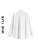 Conception faux deux pièces chemise blanche Patchwork sangle col rabattu chemises haut femmes Blouse automne 210615