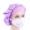 10 Pcs Silk Night Cap Hat Can Hang Mask Women Head Cover Sleep Cap Satin Bonnet for Beautiful Hair Home Cleaning Supplies Accessories CPA3306