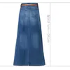 Tiyihailey Free Fashion Long Casual Denim Skirt Vår A-Line Plus Storlek S-2XL Maxi Kjolar För Kvinnor Jeans 210708