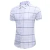 45 кг120 кг летняя новая корейская модная мужская рубашка с короткими рубашками ежедневные рубашки для повседневной кнопки 4xl 5xl 6xl 7xl 210412