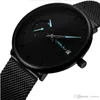 Mężczyźni luksusowa wysokiej jakości moda kwarcowa zegarek prosty design ultra cienkie tarcze ze stali nierdzewnej Milan Pasek zegarki Auto Data W314H