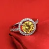 Anneaux de mariage Bague solide jaune rose pour femmes fiançailles Zironia doigt cadeaux classique gros bijoux R210