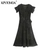 Women Chic Fashion Polka Dot Bow Tie Pleated Midi Dress Vintage Ruffles Sleeveless Side Zipper Female Dresses 210416