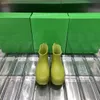 2021 Senior Quality Luxury Designer Women's Half Boot Mixed Color Rain Boots High Heels Platform Skor Combat Ankel