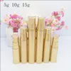 5ml 10ml 20ml Golden plastic Vacuum Pump Bottle Eye Cream Liquid Foundation Empty Cosmetic Containersgood qty