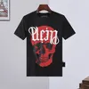 Phillip Plain Men t shirt geometriskt m￶nster sommar casual tee mode ins stil topp streetwear l￶st h￶gkvalitativ sport hip-hop 09