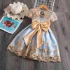 Lato Różowa Dziewczyna Sukienka Cute Dziecko Dress Dziecko Dziewczyna Little Princess Dress Na Wedding Party 1 2 3 4 5 6 7 8 9 10 lat Dziewczynek G1129