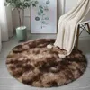 Arc-en-ciel coloré doux moelleux tapis fille ronde tapis poilu pour chambre décoration tapis shaggy chevet tapis princesse Style 210917