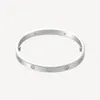 Bracelet d'amour en acier inoxydable 6mm 18K bracelet en plaqué or blanc pour femmes et hommes à vis Bracelets de tournevis Couple Accessoires avec des pochettes de bijoux en gros