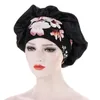 Unisex Adultos Cetim Cabelo Tampão NightCap Boné de Dormir Floral para Todos os Estações Chuveiro Cap Silk Bathing Hats para banheiro