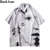 Dark Icon Vintage Street Camicie da uomo Manica corta Estate Materiale sottile Camicia hawaiana Camicetta uomo Top maschile 220312