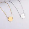 Collane con ciondolo Articoli all'ingrosso Moda Cutom Colar Acciaio inossidabile Oro Tondo Semplice Collana con ciondolo in bianco Gioielli per donne Personalizzato G