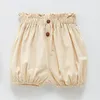 Casual zomer kinderen baby meisjes losse lantaarn shorts kinderkleding pure kleur kinderen korte broek 210429