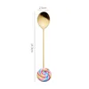 Söt lollipop rostfritt stål sked gaffel kaffe glass godis dessert bestick baby barn dinnerware porslin kök verktyg