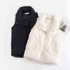 Chaleco de algodón de invierno de talla grande para mujer, chaqueta sin mangas informal que combina con todo, chaleco largo cálido para el cuerpo 211120