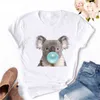 Schattige luipaard bandana varken boog mode print vrouwen t-shirt harajuku kawaii koreaanse vrouwelijke tops tee grappige femme t-shirt, drop shipping g220310