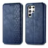 Lederen Portemonnee Telefoonhoesjes Voor Samsung S24 Plus Ultra A15 A35 A55 A25 5G A13 5G A33 A53 S22 3D Kubus Zuigen Magnetische Sluiting Houder Folio Flip Cover Zakelijk Vierkant Etui