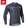 Vestes de course Santic Hommes Maillots de cyclisme à manches longues Pro Team Road Bike VTT Top Jersey 2021 Printemps Automne Mesh Vêtements respirants