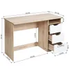 43.3 '' Tavolo da scrittura angolo in legno Mobili commerciali con scaffale 3 cassetti Storage A37