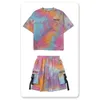 Desgaste de la etapa Kid Summer Hip Hop Ropa Camiseta gráfica Tie Dye Camiseta de gran tamaño Top Streetwear Cargo Shorts Traje de baile Ropa para niña Niño