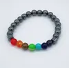 8mm Natural Black Stone Bead Strands Charm Healing Balance Armband For Women Men Party Club Yoga Jewelry