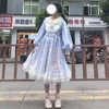 Sonbahar Japon Kawaii Kadın Elbise Büyük Boy Tiki Rahat Üniforma Uzun Kollu Prenses Vintage Balo Lolita 210608