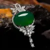 Luxury Agate Diamond Pendant Real 925 Sterling Silver Promise Wedding Pendants Necklace For Women Party Choker Jewelry