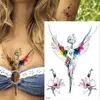 Vücut Sanatı Dövme Moose Tattoos Su Geçirmez Renkli Seksi Dövme Sticker Kadın Büstü Geri Yaz Suluboya Melek Kanatları Çıkartmalar Sahte Kızlar