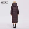 Miegofce Winter Women Outwear Parka Super Długi Ciepły I Wiatroszczelny Zipper Płaszcz Bawełniany Kurtki Zimowe Manteau Femme D21679 210918