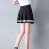 Y2K verão coreano moda curta mulheres saia casual magro elástico de alta cintura listrada harajuku plissado xadrez a linha mini saias 210730