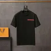 Camiseta masculina casual de luxo New Wear designer manga curta 100% algodão de alta qualidade atacado preto e branco tamanho prad camiseta M 2XL 01