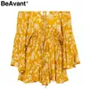BeAvant – combinaison Sexy pour femmes, épaules dénudées, style Boho, manches longues, courte, taille haute, été, Playsu258z