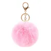 Fashion Rabbit Fur Ball Keychain Pendant Round Plush Keychains Nyckelkedja Bagage Decoration Keyring Jewelry Gift 8cm