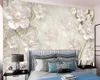 Pearl Diamond Rosa Flores Papel de Parede Home Melhoria de Melhoria Quarto Cozinha Moderna Pintura Mural 3D Wallpapers