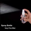 Flaconi spray da 30 ml da 1 oz in plastica trasparente per nebulizzazione fine, piccola bottiglia vuota portatile ricaricabile per profumi di oli essenziali da viaggio