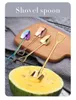 Cuillères 2021 Pelle créative Petite cuillère Fourchette Taro Café Mélanger en acier inoxydable Long manche Outils à la maison