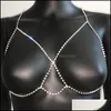 أزياء مجوهرات أخرى فريدة من نوعها سلسلة راينستون سلسلة راينستون سلسلة صدرية قلادة للنساء للنساء في الصدر الثدي تسليم 2021 Zll