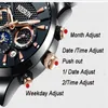 Fashion Men's Watch Multi-Function Display Automatic Mechanical Luminous Waterproof Moon Phase Business Watches Wristwatches