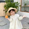 Spring girls long sleeve princess Ball Gown cotton kids fashion dress for party children dresses with lace collar 210708