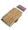 Portfel Moda Unisex Hight Quality Mężczyźni i Keykey Ekologiczne Drewniana karta RFID Slim z metalową obudową karty