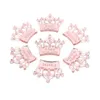 50x Personnalisé Nom Date Baby Shower Or Rose Miroir Couronne Princesse Personnalisé Fête D'anniversaire Table Centres Baptême Faveurs 210408