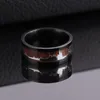 Anéis de casamento clássico anel masculino banda madeira inlay veado silhueta ornamento de madeira círculo presente de Natal para homens