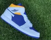 2021 zapatillas de baloncesto de la alta calidad de la alta calidad 1 s blanco y azul amarillo deportes al aire libre de deporte al aire libre con caja