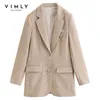 Giacche VIMLY da donna Fashion Blazer monopetto pied de poule con intaglio Blazer Office Lady Business Coat Abiti femminili F6390 211122